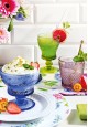 Glass Dessert Bowl 2 pcs set sapphire