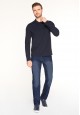 Light Jersey Polo Neck Jumper for men dark blue