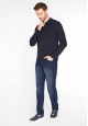 Light Jersey Polo Neck Jumper for men dark blue
