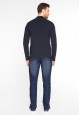 Light Jersey Polo Neck Jumper for men dark blue