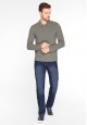 Light Jersey Polo Neck Jumper for men grey melange