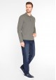 Light Jersey Polo Neck Jumper for men grey melange