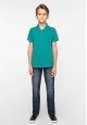 Light Jersey Polo Neck Jumper for boys turqouise
