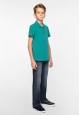 Light Jersey Polo Neck Jumper for boys turqouise