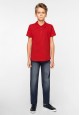Light Jersey Polo Neck Jumper for boys dark red