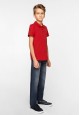 Light Jersey Polo Neck Jumper for boys dark red