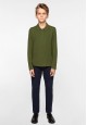Light Jersey Polo Neck Jumper for boys dark green