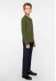Light Jersey Polo Neck Jumper for boys dark green