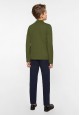 Light Jersey Polo Neck Jumper for boys dark green