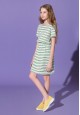 Girls Short Sleeve Jersey dress blue