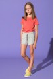 Girls Jersey Shorts light grey melange