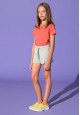 Girls Jersey Shorts light grey melange