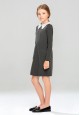 Girls Long Sleeve Jersey Dress dark grey melange