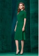 Cropped Sleeve Jersey Dress emerald