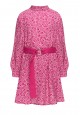 Платье из вискозы с принтом и поясом для девочки цвет фуксия