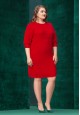 Вязаное платье с сутажной вышивкой цвет красный