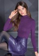 Textured Jersey Turtleneck violet melange
