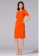 Платье из крепа цвет оранжевый
