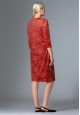 040W4153 трикотажное платье с укороченным рукавом для женщины цвет темнокрасный