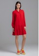 Womens Long Sleeve Dress red