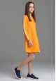 Платье из футера с декором для девочки цвет оранжевый