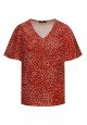 040W2615 блузка с коротким рукавом для женщины цвет темнокрасный