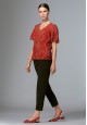 040W2615 блузка с коротким рукавом для женщины цвет темнокрасный
