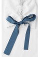 Блузка с декоративными завязками на рукавах цвет белый