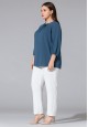 040W2678 блузка с укороченным  рукавом для женщины цвет синий