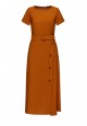 Длинное платье с поясом цвет коричневый