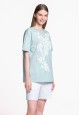 Camiseta con estampado color celeste