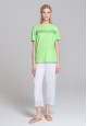 Womens Short Sleeve Lace Tshirt light green