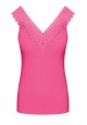 Womens Jersey Lace Top pink