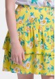 Трикотажная юбка с флоральным орнаментом для девочки мультицвет