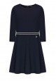 110G4101 трикотажное платье с  укороченным рукавом для девочки цвет темносиний