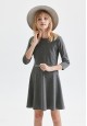 110G4101 трикотажное платье с  укороченным рукавом для девочки цвет серый меланж