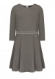 110G4101 трикотажное платье с  укороченным рукавом для девочки цвет серый меланж