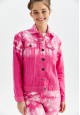 110W2107 жакет из джинсовой ткани для женщины цвет розовый