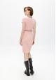 110W4102 трикотажное платье с коротким рукавом для женщины цвет розовый