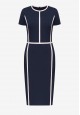 110W4102 трикотажное платье с коротким рукавом для женщины цвет темносиний