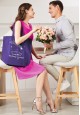 SMA002 Geantă shopper Lovely Moments culoare violetă 