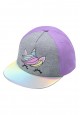 Gorra con estampado para niña color lila con gris