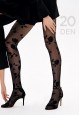 Tights with floral pattern SF208 20 den black