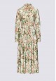 Viscose Dress with Floral Ornament beige