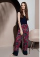 Trousers with Floral Print burgundy