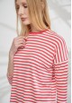 061W2907  Bluză din tricot cu mâneci trei sferturi pentru femei culoare rozaprins 