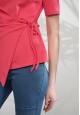 061W2910 легкий трикотажный джемпер с коротким рукавом для женщины цвет яркорозовый