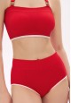 Braguitas de bikini con cintura alta color rojo