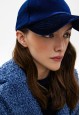 Gorra de terciopelo color azul