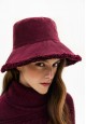 Шляпа текстильная двусторонняя цвет бордовый